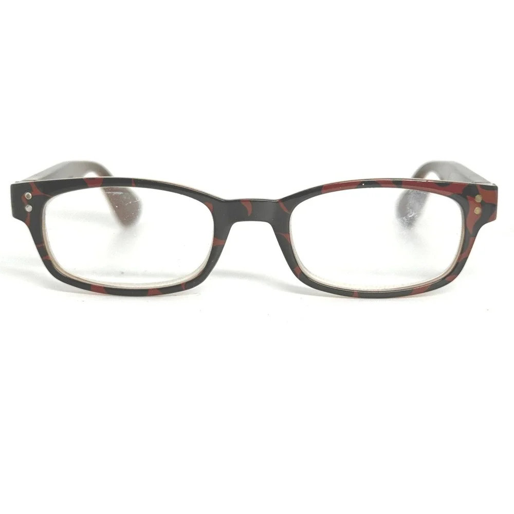 Foster Grant Tortoise Shell Rectangle Reading Glasses Brown Red 22009